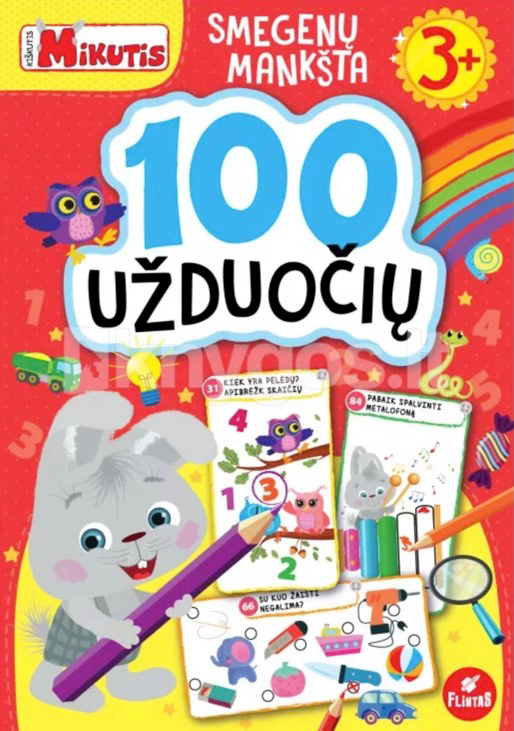 Kiškutis Mikutis. Smegenų mankšta. 100 užduočių 3+